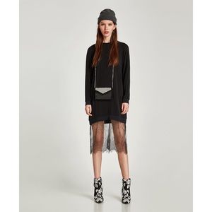 ZARA Contrast Fabric Lace Dress